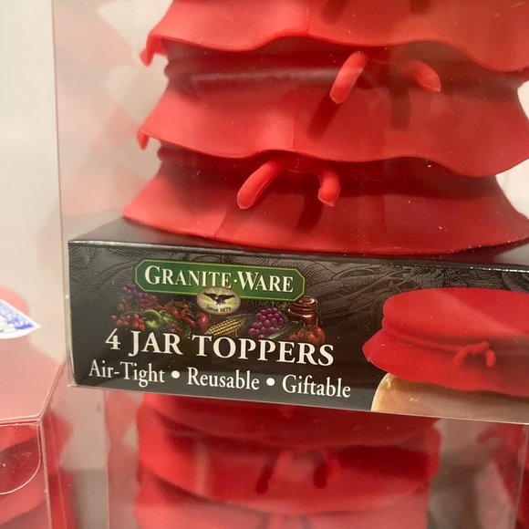 Granite Ware Silicone Canning Jar Toppers Lid Standard Red 9 Packs - Picture 2 of 13